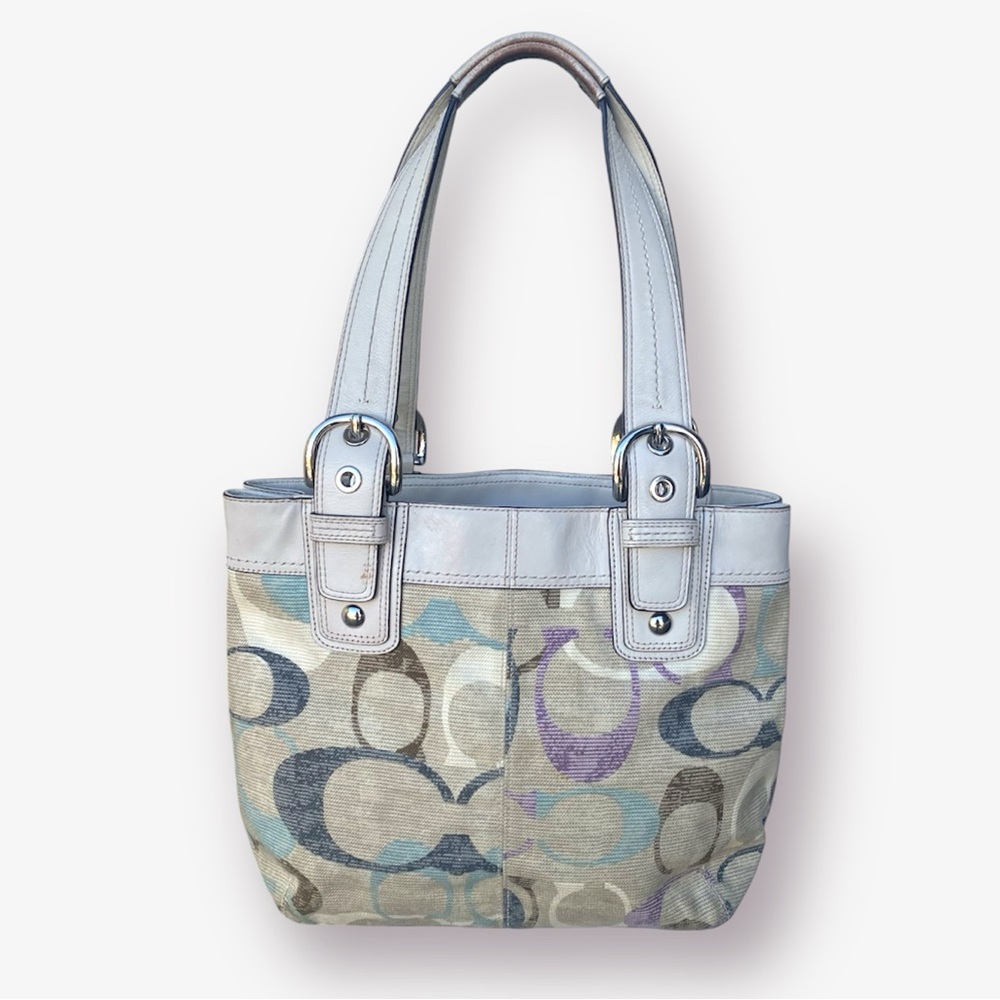 Coach Soho Optic Art Pleated Linen Tote - Picture 2 of 13